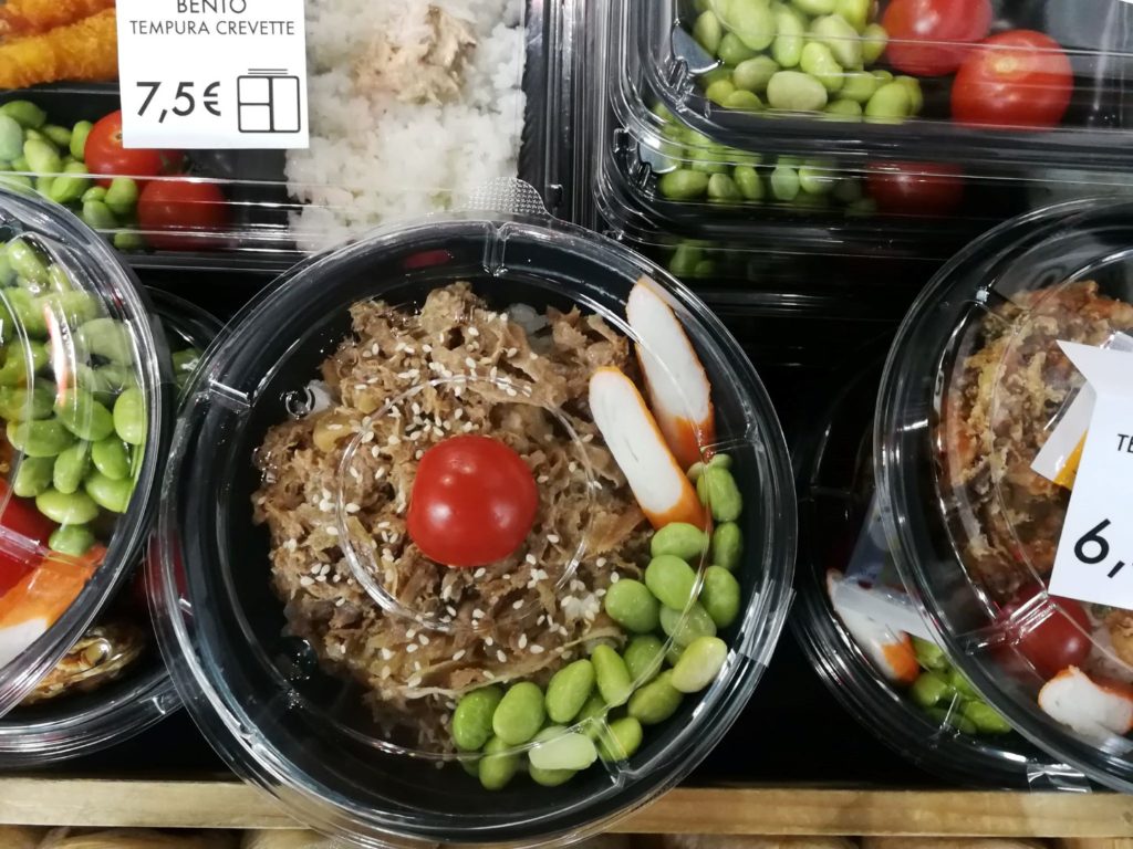 Gros plan nourriture bento jap